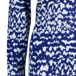 Pre Owned Diane von Furstenberg Blue Abstract Print Long Sleeve Reina Dress L