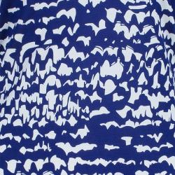 Pre Owned Diane von Furstenberg Blue Abstract Print Long Sleeve Reina Dress L