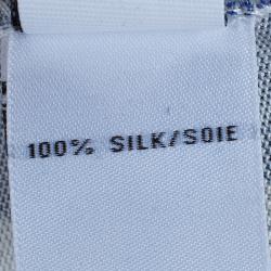 Pre Owned Diane von Furstenberg Blue Abstract Print Long Sleeve Reina Dress L