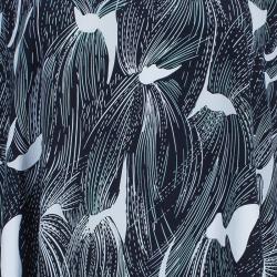 Pre Owned Diane von Furstenberg Monochrome Print New Hanky Top M/L