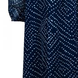 Pre Owned Diane Von Furstenberg Blue Dotted Aria Dress XS