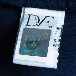 Pre Owned Diane Von Furstenberg Blue Dotted Aria Dress XS