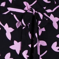 Pre Owned Diane von Furstenberg Black Printed Abigail Maxi Wrap Dress XL