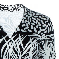Pre Owned Diane von Furstenberg Monochrome Printed Georgina Maxi Wrap Dress XL
