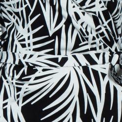 Pre Owned Diane von Furstenberg Monochrome Printed Georgina Maxi Wrap Dress XL