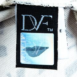 Pre Owned Diane von Furstenberg Monochrome Printed Georgina Maxi Wrap Dress XL