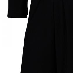 Pre Owned Diane Von Furstenberg Black Long Sleeve Ballerina Wrap Dress M
