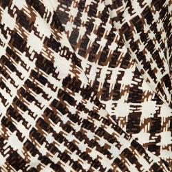 Pre Owned Diane Von Furstenberg Boka Brown Print Wrap Dress L