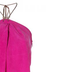 Pre Owned Diane Von Furstenberg Maui Fuschia Halter Dress M