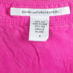Pre Owned Diane Von Furstenberg Maui Fuschia Halter Dress M