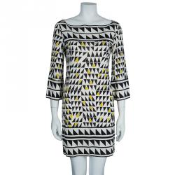 Pre Owned Diane von Furstenberg Neera Monochrome Shift Dress S