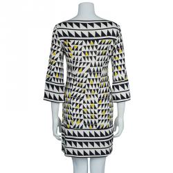 Pre Owned Diane von Furstenberg Neera Monochrome Shift Dress S