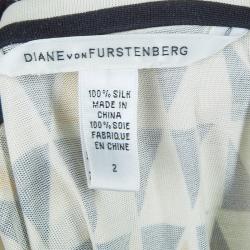 Pre Owned Diane von Furstenberg Neera Monochrome Shift Dress S