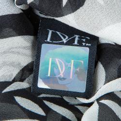 Pre Owned Diane von Furstenberg Monochrome Print Silk Alberta Dress M