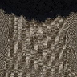 Pre Owned Diane von Furstenberg Tweed Lace Sleeveless Olivette Dress L