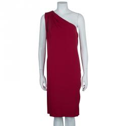 Pre Owned Diane Von Furstenberg Red New Liluye One Shoulder Short Dress M
