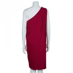 Pre Owned Diane Von Furstenberg Red New Liluye One Shoulder Short Dress M