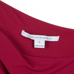Pre Owned Diane Von Furstenberg Red New Liluye One Shoulder Short Dress M