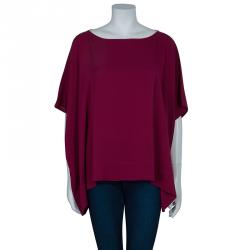 Pre Owned Diane Von Furstenberg Purple New Hanky Top M/L