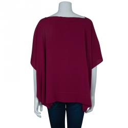 Pre Owned Diane Von Furstenberg Purple New Hanky Top M/L