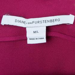 Pre Owned Diane Von Furstenberg Purple New Hanky Top M/L