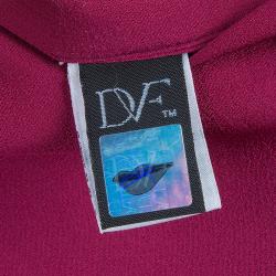 Pre Owned Diane Von Furstenberg Purple New Hanky Top M/L