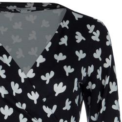 Pre Owned Diane von Furstenberg Monochrome Print New Julian Wrap Dress M