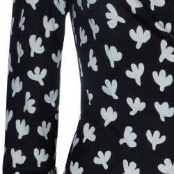 Pre Owned Diane von Furstenberg Monochrome Print New Julian Wrap Dress M