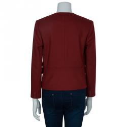 Pre Owned Diane von Furstenberg Red Tutor Wool Blazer S