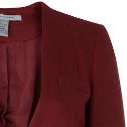 Pre Owned Diane von Furstenberg Red Tutor Wool Blazer S