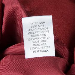 Pre Owned Diane von Furstenberg Red Tutor Wool Blazer S
