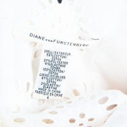 Pre Owned Diane von Furstenberg Yellow Pleated Eliza Dress M