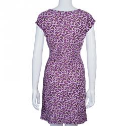 Pre Owned Diane von Furstenberg Purple New Della Silk Dress S