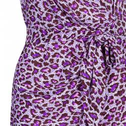 Pre Owned Diane von Furstenberg Purple New Della Silk Dress S