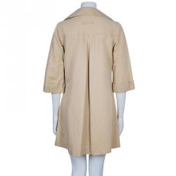 Pre Owned Diane Von Furstenberg Roberts Khaki Pocket Detail Dress M