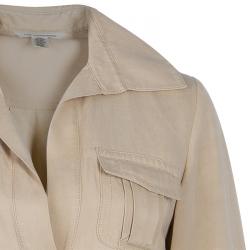 Pre Owned Diane Von Furstenberg Roberts Khaki Pocket Detail Dress M