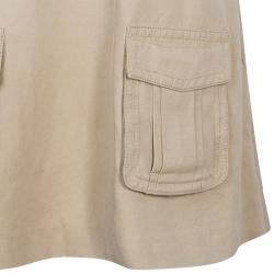 Pre Owned Diane Von Furstenberg Roberts Khaki Pocket Detail Dress M