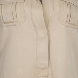 Pre Owned Diane Von Furstenberg Roberts Khaki Pocket Detail Dress M