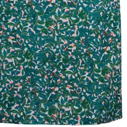 Pre Owned Diane von Furstenberg Turquoise Print Silk Wrap Dress S