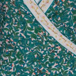 Pre Owned Diane von Furstenberg Turquoise Print Silk Wrap Dress S