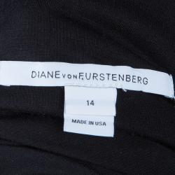 Pre Owned Diane Von Furstenberg Black Lace Zarita Dress XL