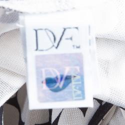 Pre Owned Diane Von Furstenberg Monochrome Gili Print Dress L