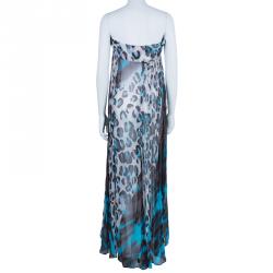 Pre Owned Diane Von Furstenberg Blue Shanna Maxi Dress S