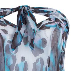 Pre Owned Diane Von Furstenberg Blue Shanna Maxi Dress S