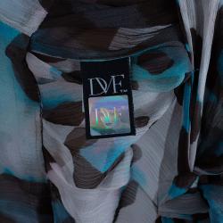 Pre Owned Diane Von Furstenberg Blue Shanna Maxi Dress S