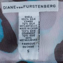 Pre Owned Diane Von Furstenberg Blue Shanna Maxi Dress S