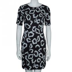 Pre Owned Diane von Furstenberg Black and White Cyrano Dress M