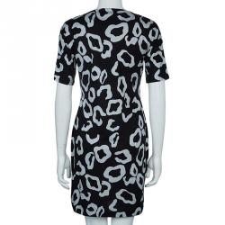 Pre Owned Diane von Furstenberg Black and White Cyrano Dress M