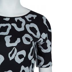 Pre Owned Diane von Furstenberg Black and White Cyrano Dress M