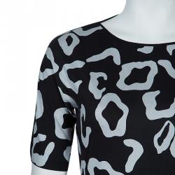 Pre Owned Diane von Furstenberg Black and White Cyrano Dress M